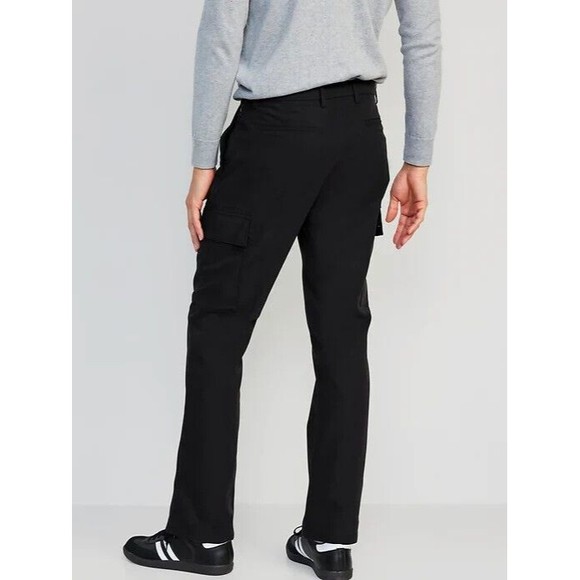 Old Navy Straight Ultimate Tech Built-In Flex Cargo Pants Mens 34x38 Black NEW - Picture 2 of 8